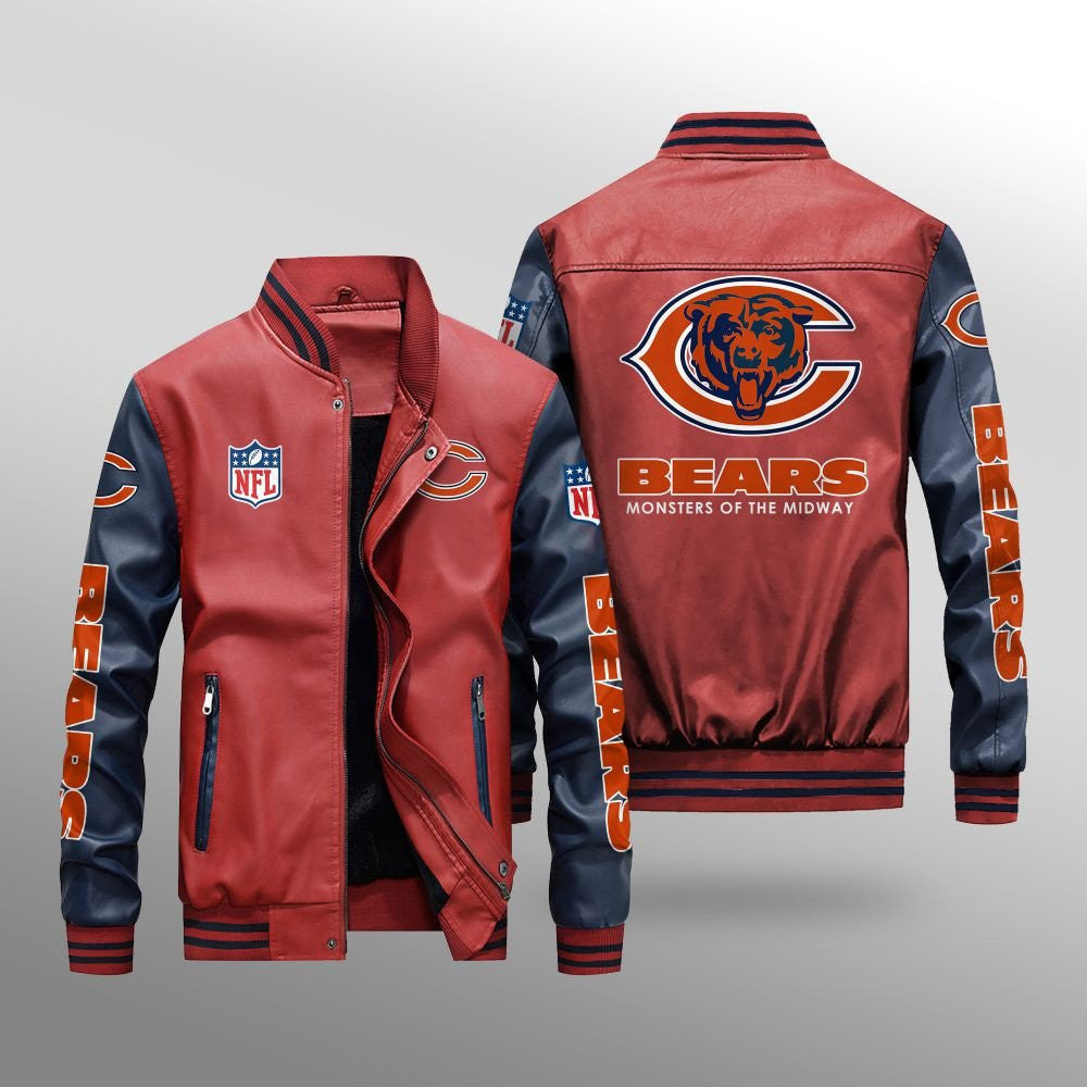 Chicago Bears Leather Bomber Jacket BG19