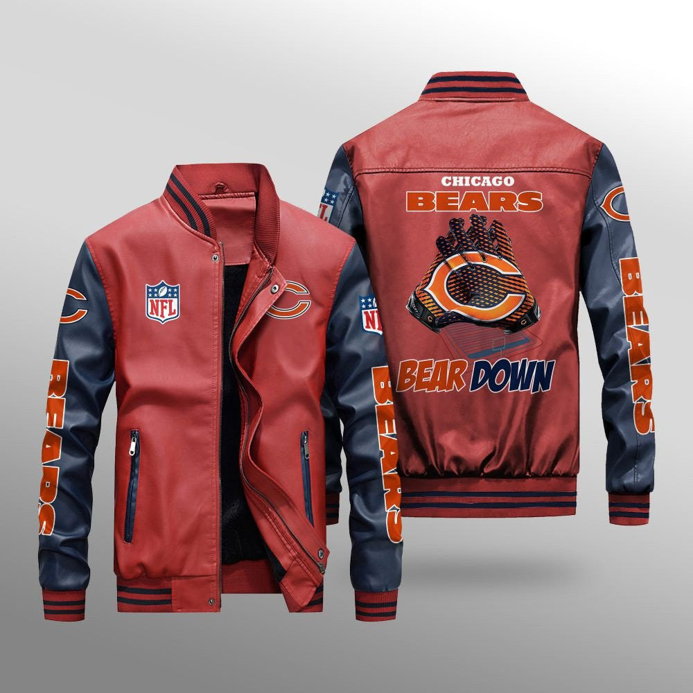 Chicago Bears Leather Bomber Jacket BG33