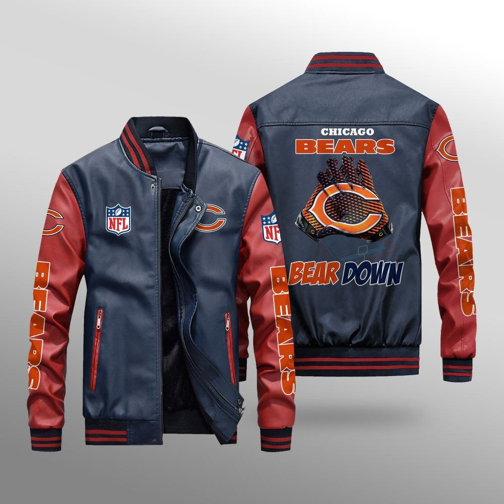 Chicago Bears Leather Bomber Jacket BG33