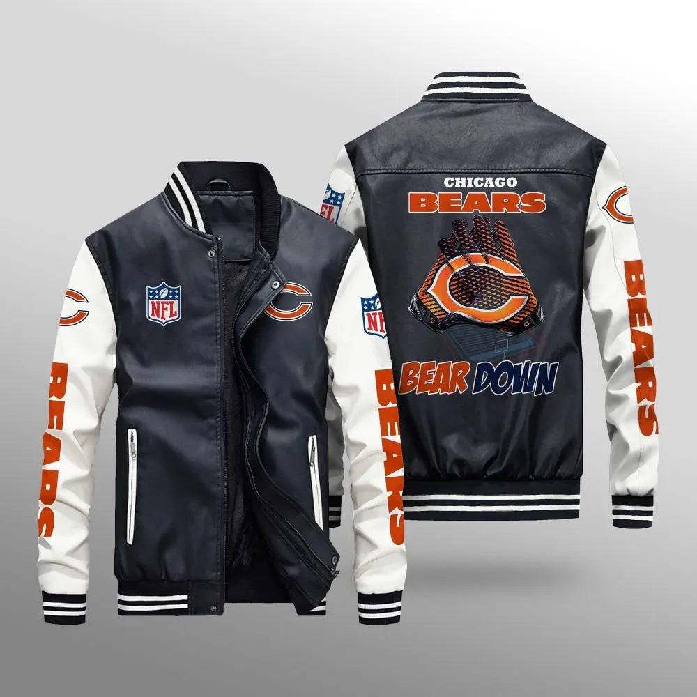 Chicago Bears Leather Bomber Jacket BG33