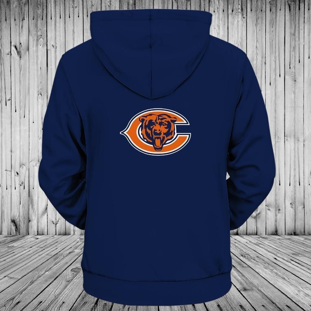 Chicago Bears Limited Edition All Over Print Full 3D Hoodie Zip Up Sweatshirt