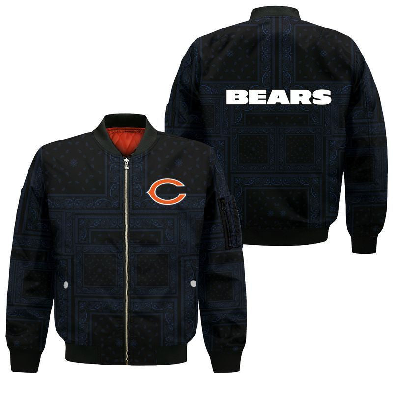 Chicago Bears Limited Edition Bandana Skull Sweatshirt Zip Hoodie T shirt Bomber Jacket Sizes S-5XL NEW011819