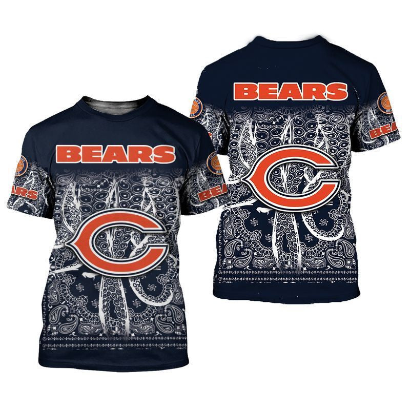 Chicago Bears Limited Edition Bandana Skull Sweatshirt Zip Hoodie T shirt Bomber Jacket Sizes S-5XL NEW012319