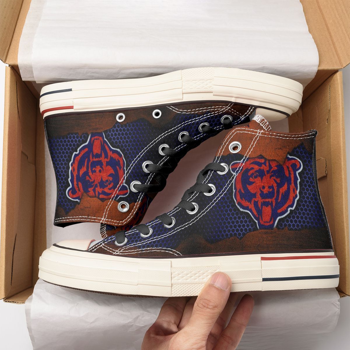 Chicago Bears New High Top Canvas Shoes 10