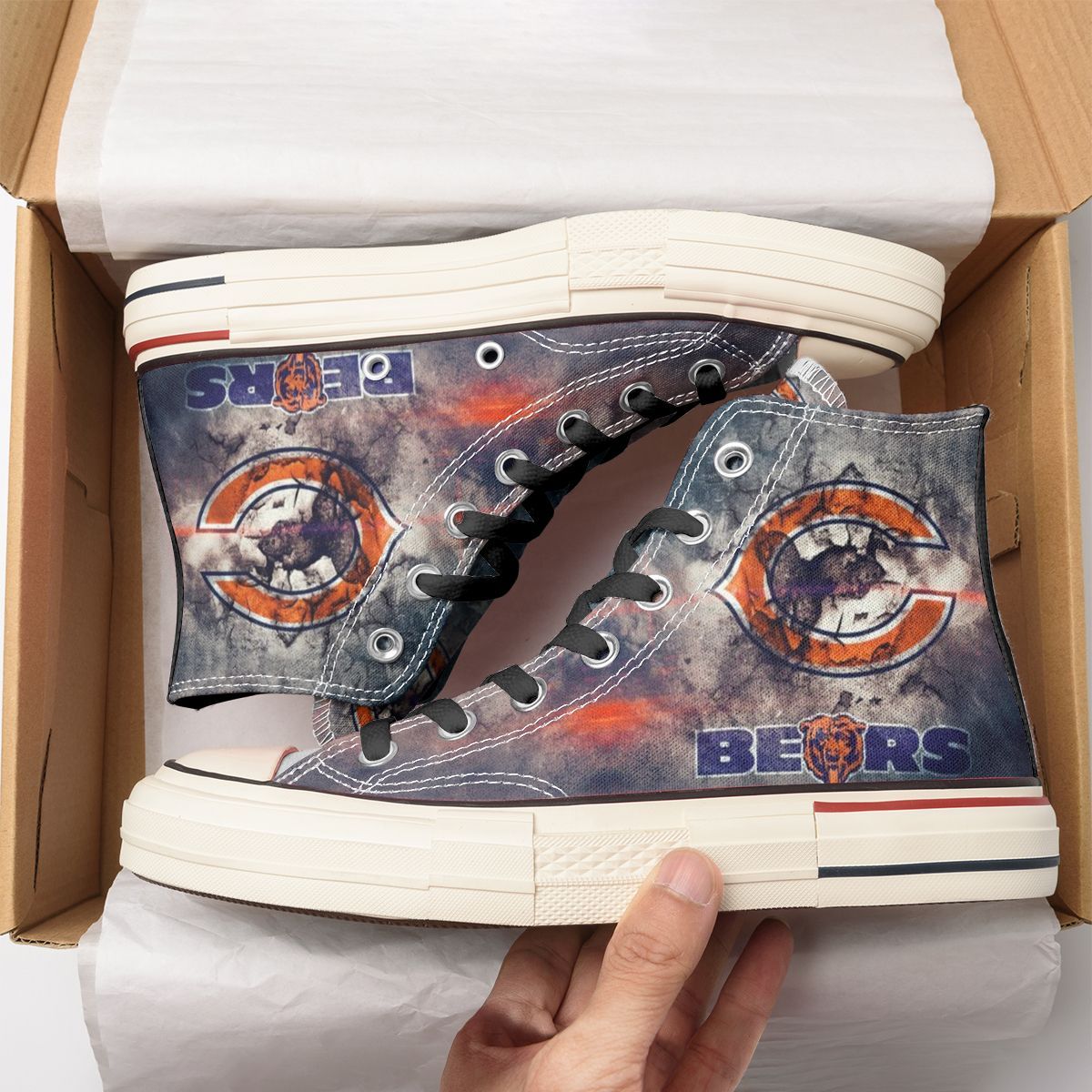 Chicago Bears New High Top Canvas Shoes 39