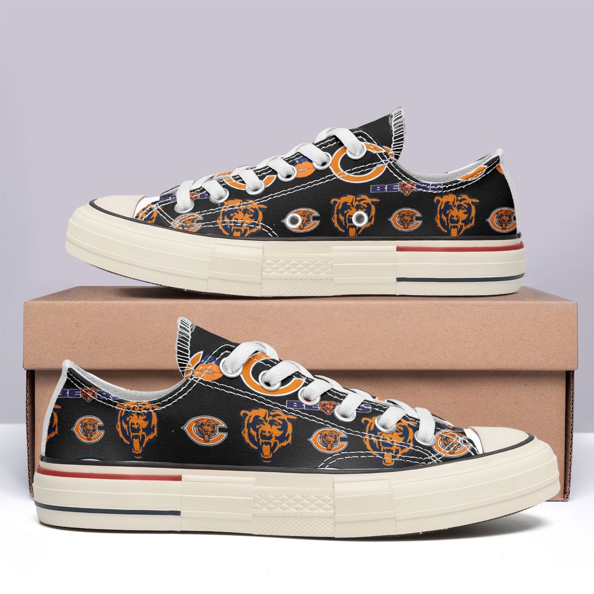 Chicago Bears New Low Top Canvas Shoes 08