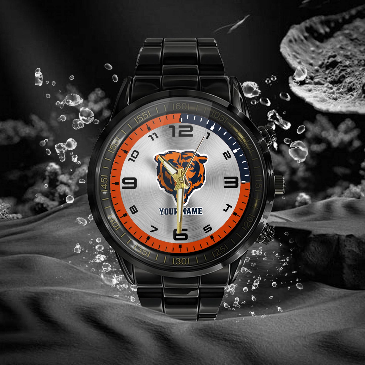 Chicago Bears Black Fashion Watch Gifts For Sport Fans AZWATCH006