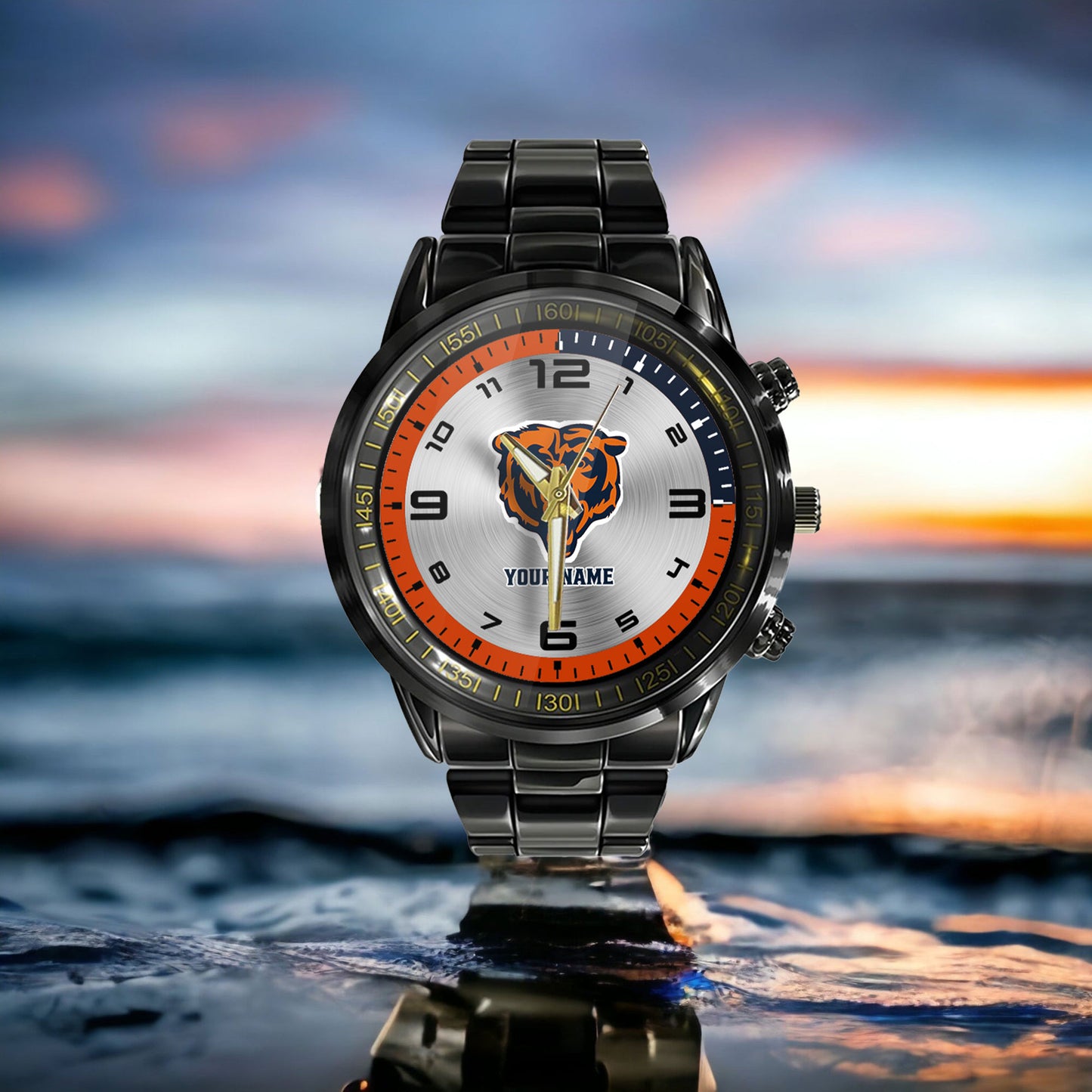 Chicago Bears Black Fashion Watch Gifts For Sport Fans AZWATCH006