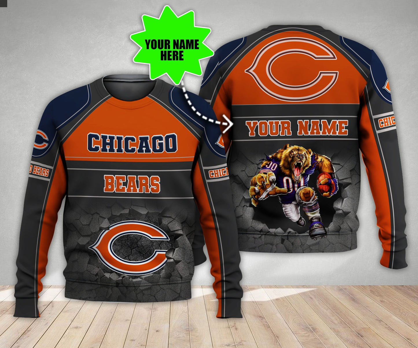 Chicago Bears Personalized All Over Printed 571