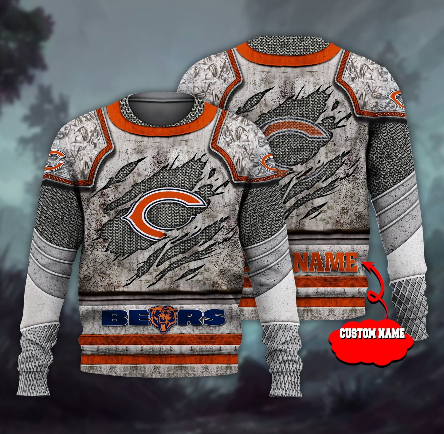 Chicago Bears Personalized All Over Printed 586