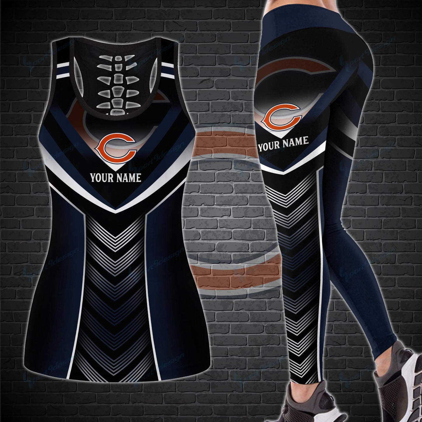Chicago Bears Personalized Leggings And Tank Top BG06