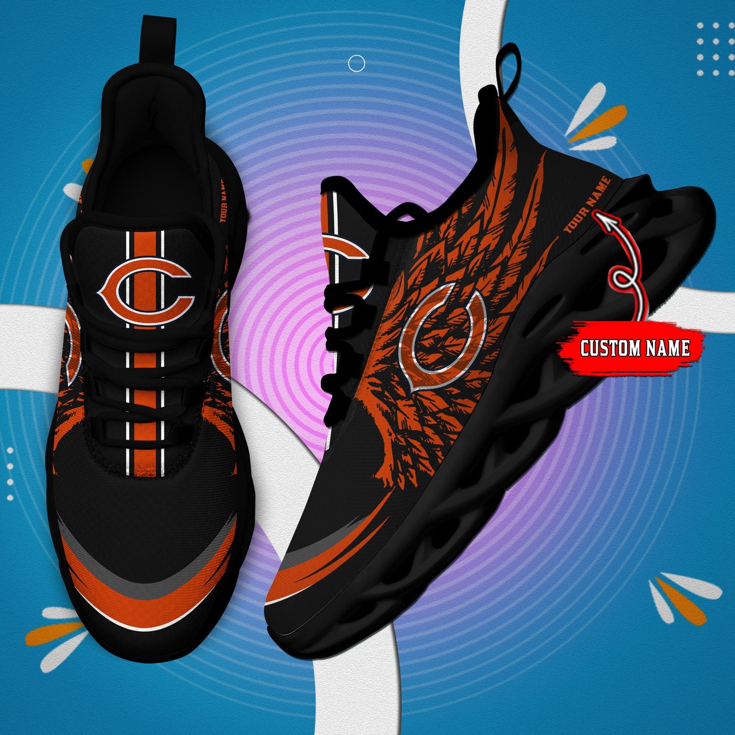Chicago Bears Personalized Yezy Running Sneakers BB659