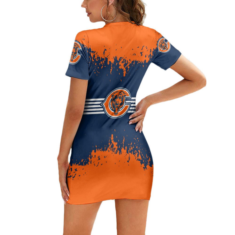 Chicago Bears Sleeve Bodycon Mini Dress BG259