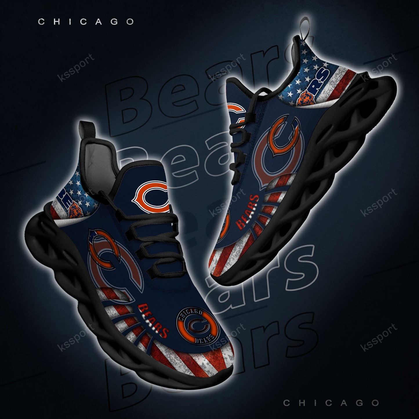 Chicago Bears Yezy Running Sneakers BG809