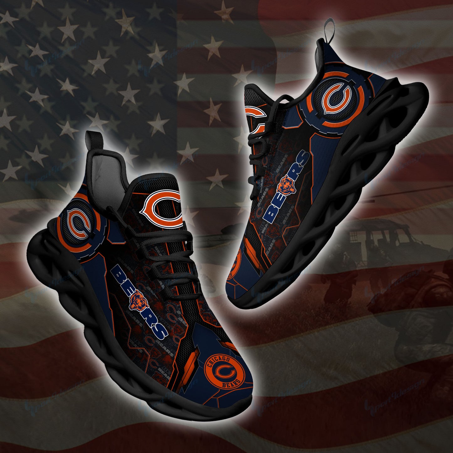 Chicago Bears Yezy Running Sneakers SPD10