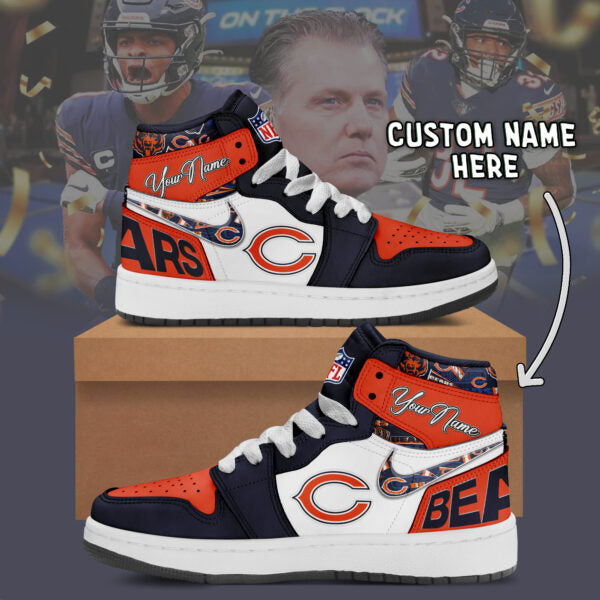 Chicago Bears Limited Edition High AJ1 Shoes with Custom Name AZBTAJ1SEW000007