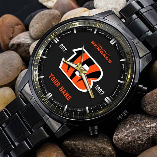 Cincinnati Bengals Black Fashion Watch Gifts For Sport Fans AZWATCH061