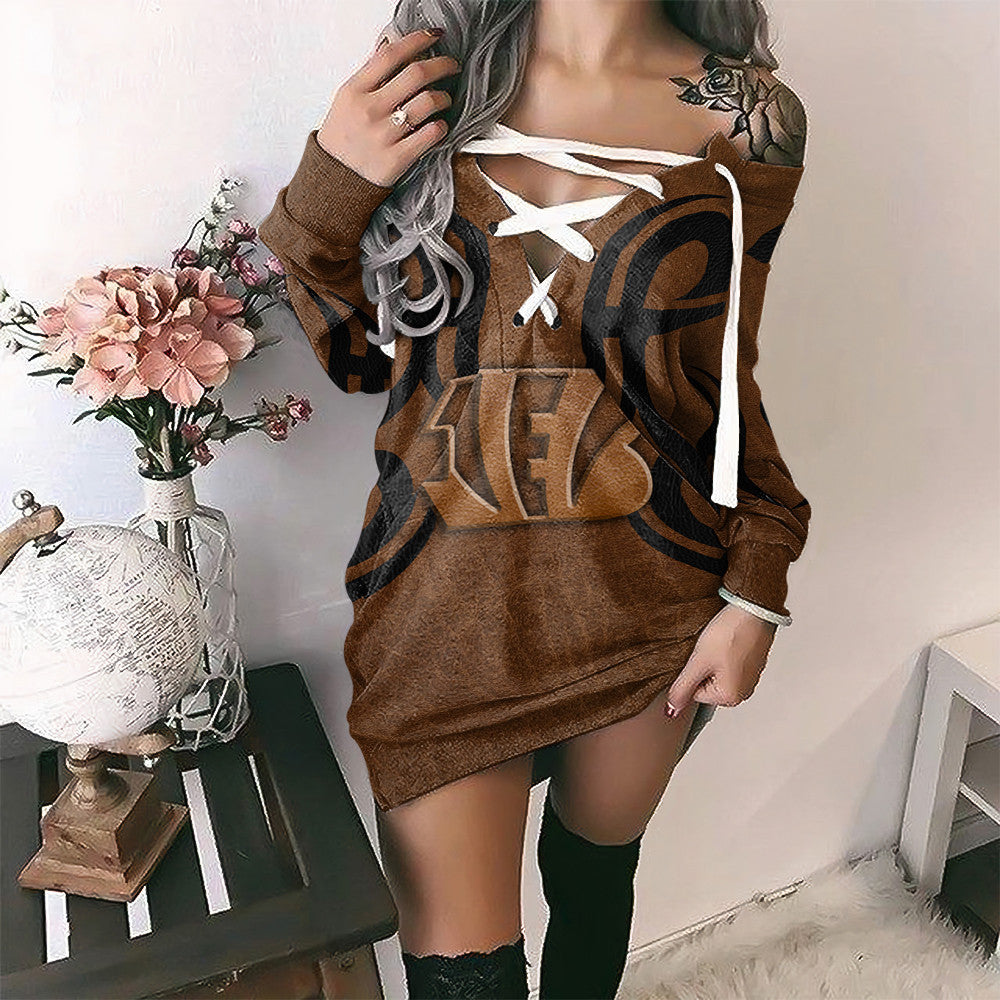 Cincinnati Bengals Lace-Up Sweatshirt BG03