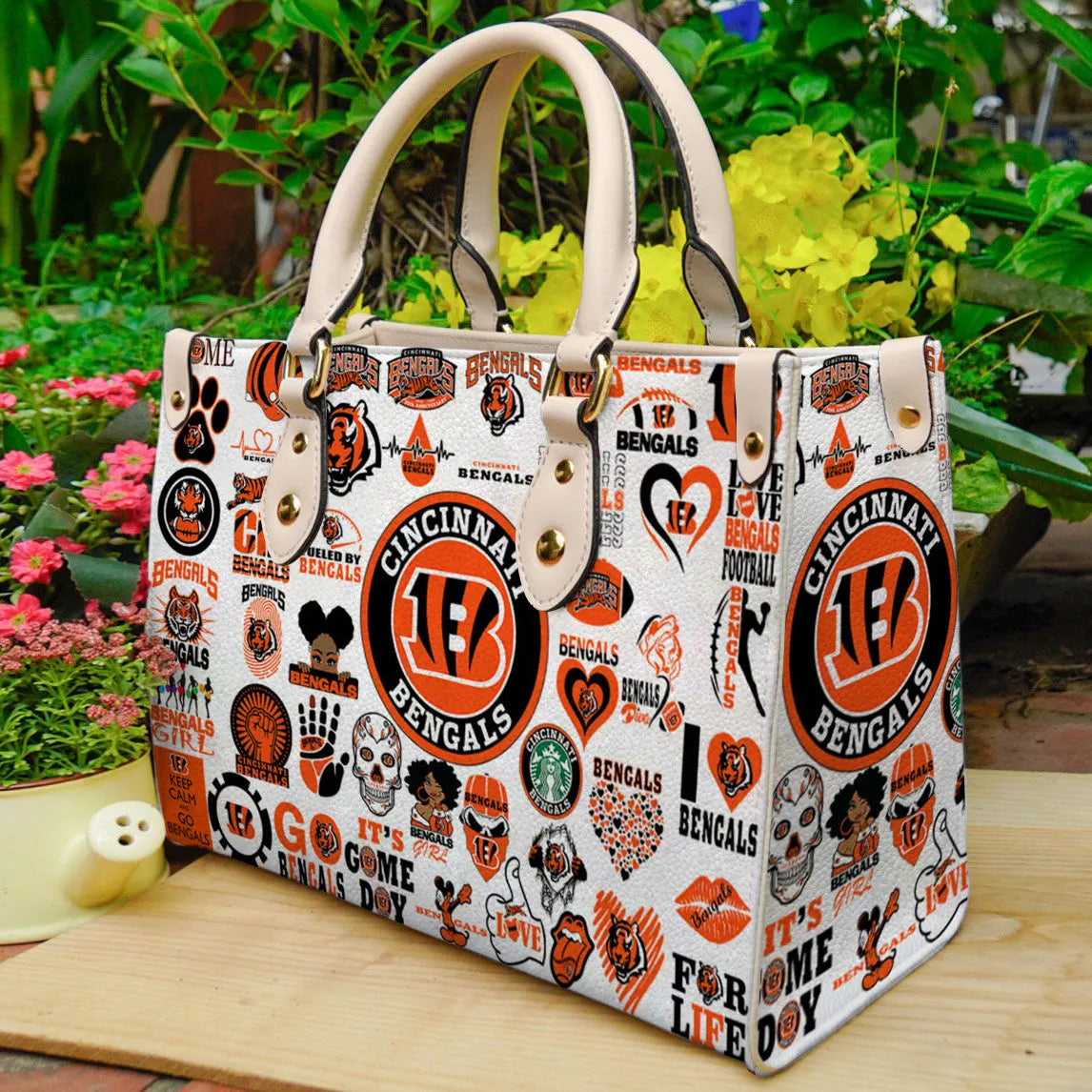Cincinnati Bengals Leather Hand Bag BB14