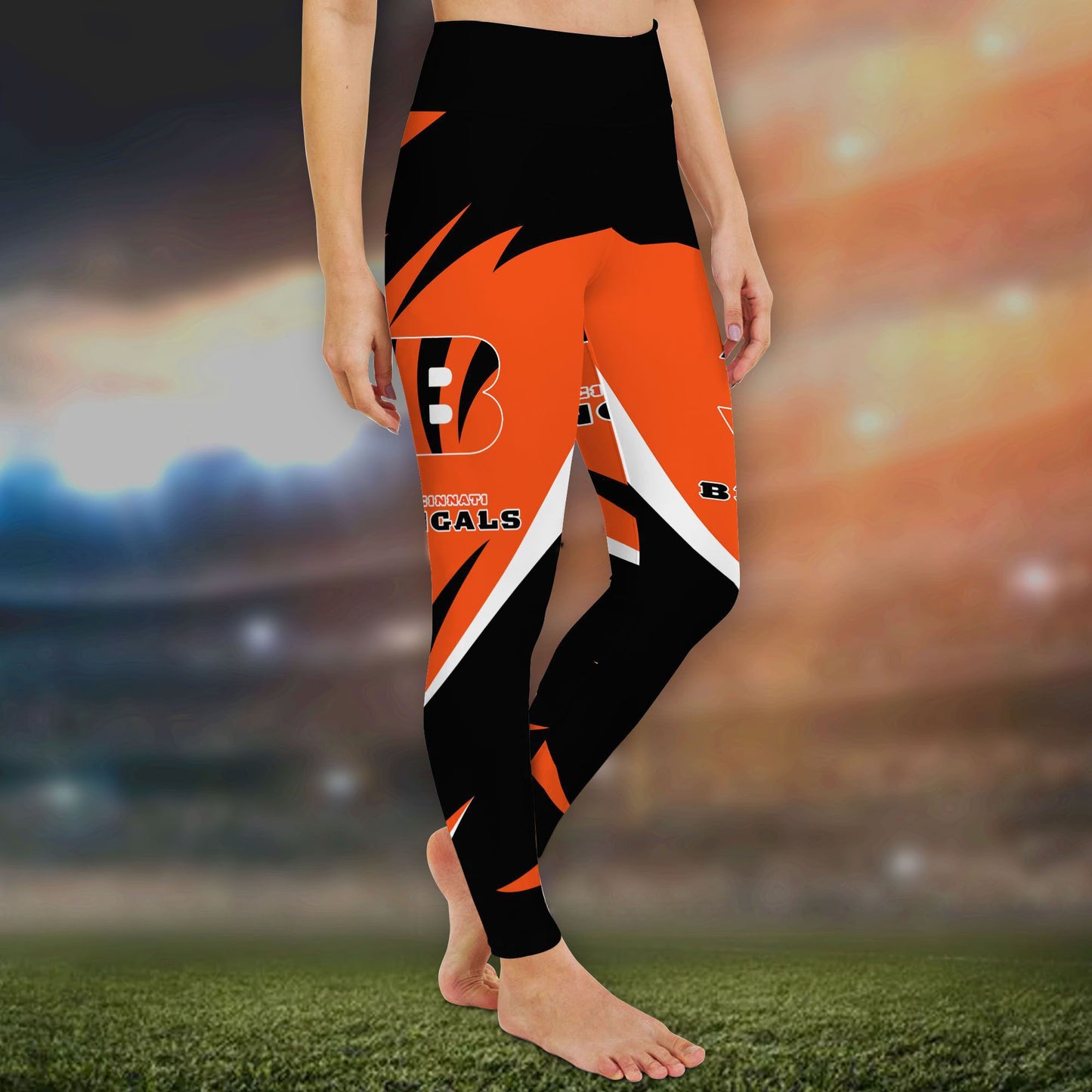 Cincinnati Bengals Leggings And Criss Cross Tank Top BG78