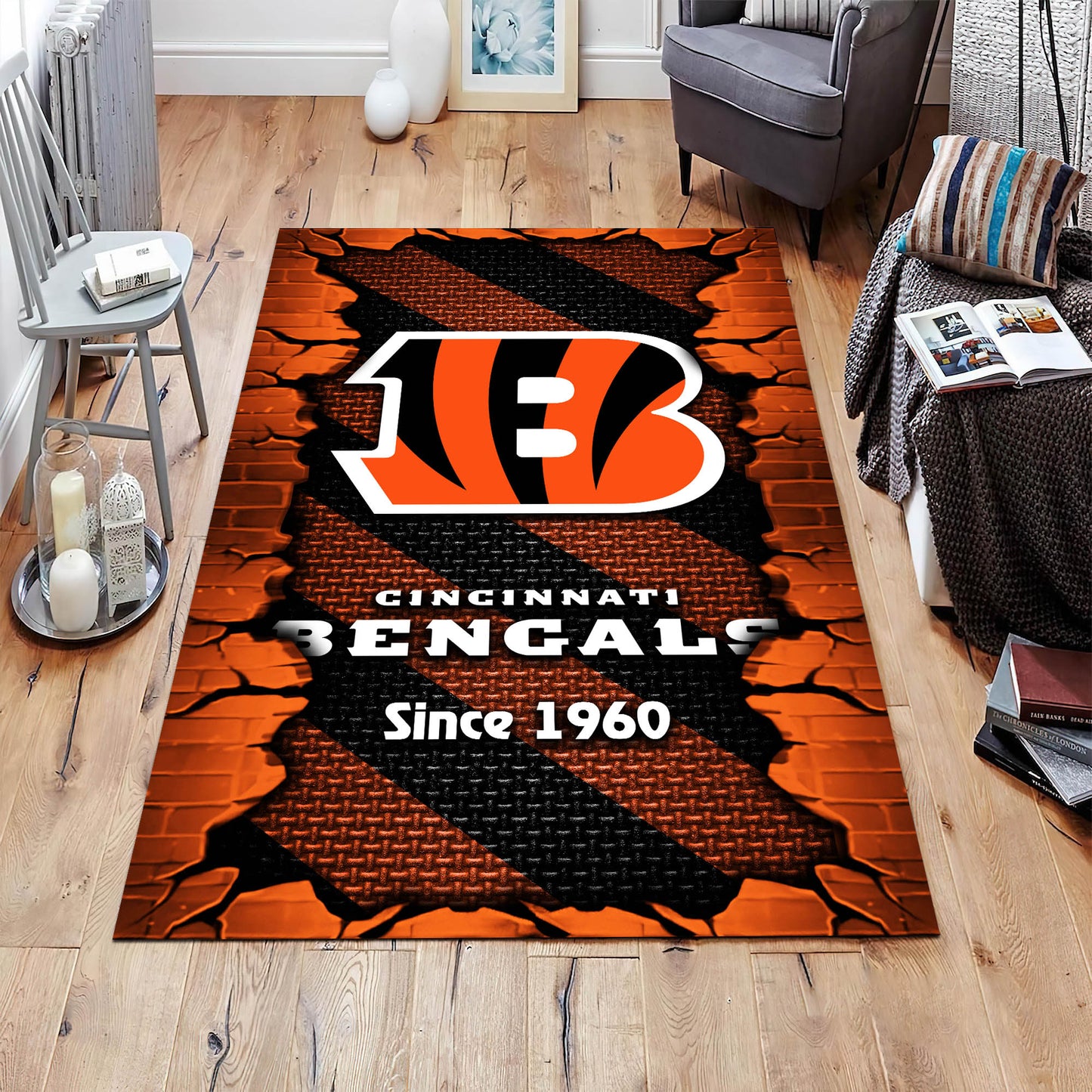 Cincinnati Bengals Rectangle Rug BGRERUG128