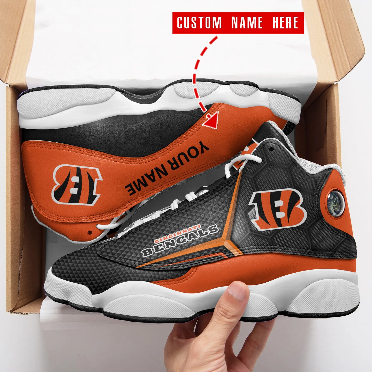 Cincinnati Bengals Personalized AJD13 Sneakers BG99