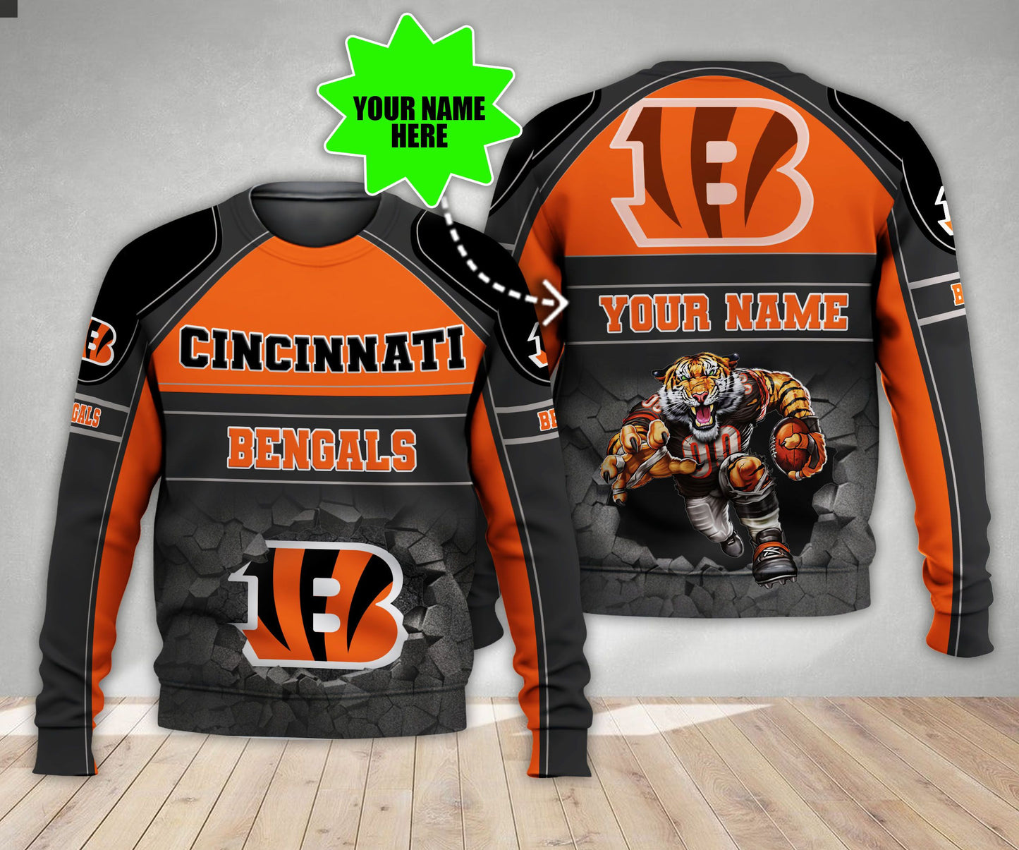 Cincinnati Bengals Personalized All Over Printed 572