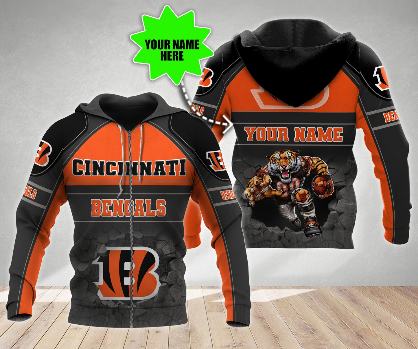 Cincinnati Bengals Personalized All Over Printed 572