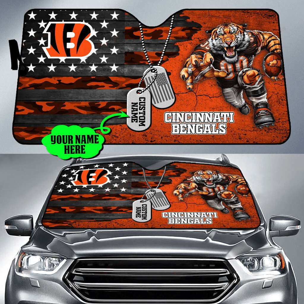 Cincinnati Bengals Personalized Auto Sun Shade BG37