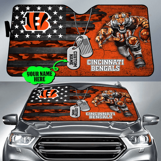 Cincinnati Bengals Personalized Auto Sun Shade BG37