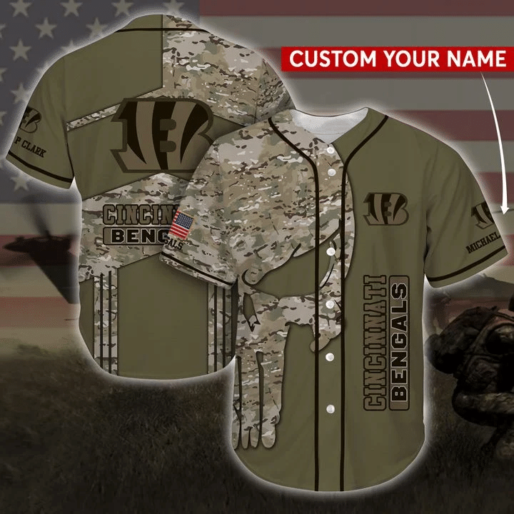 Cincinnati Bengals Personalized Baseball Jersey BG142