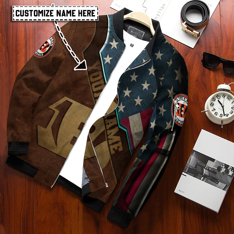Cincinnati Bengals Personalized Bomber Jacket BG845