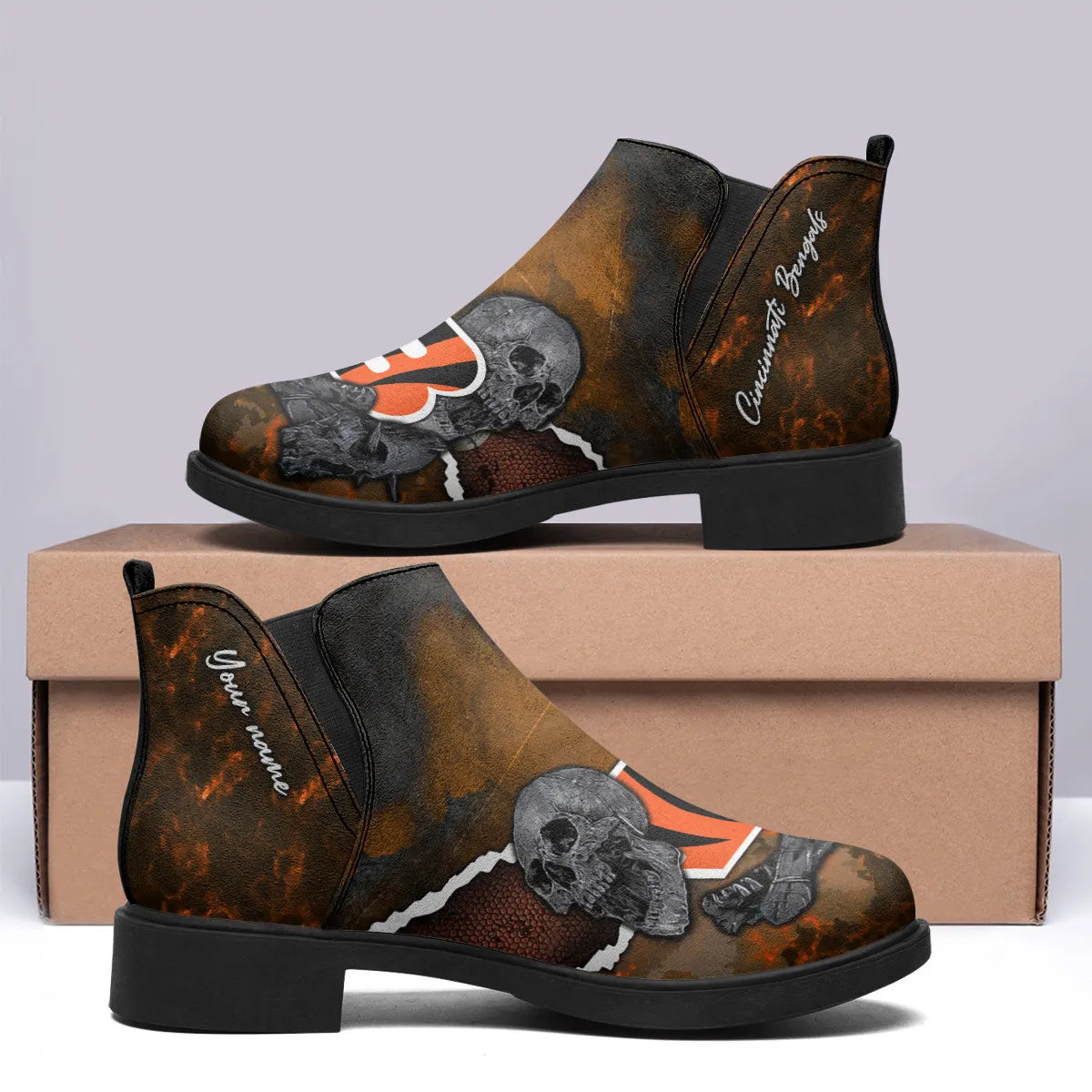 Cincinnati Bengals Personalized Comfort & Fashion Short Boots BG02