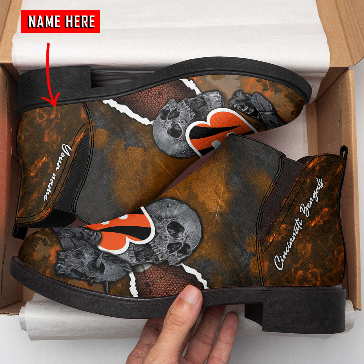 Cincinnati Bengals Personalized Comfort & Fashion Short Boots BG02