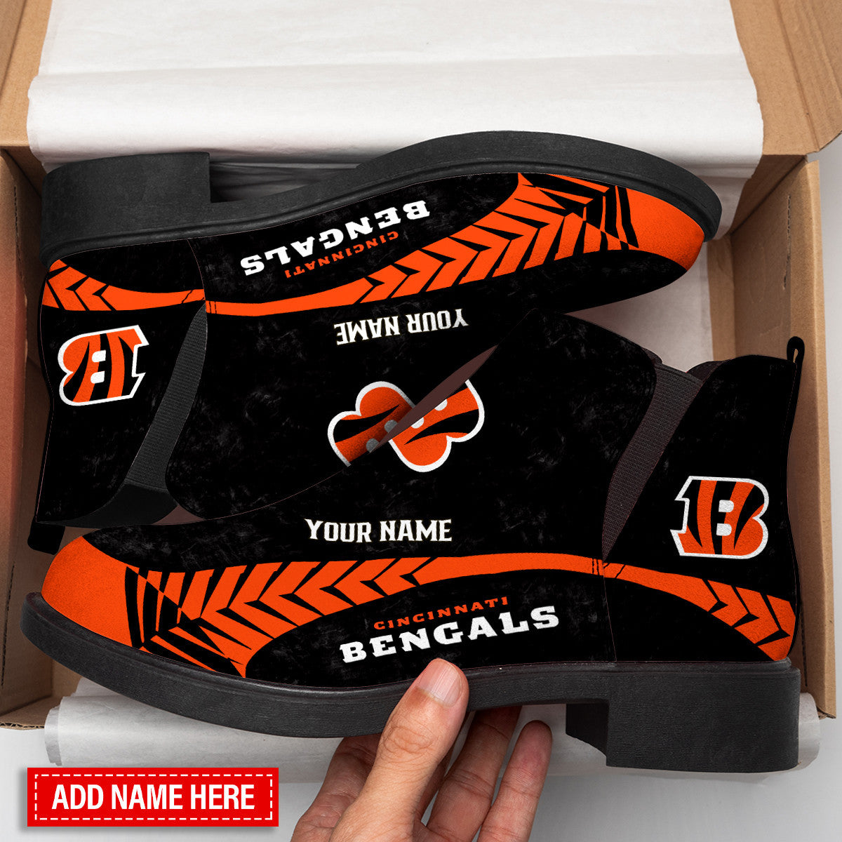 Cincinnati Bengals Personalized Comfort & Fashion Short Boots BG102