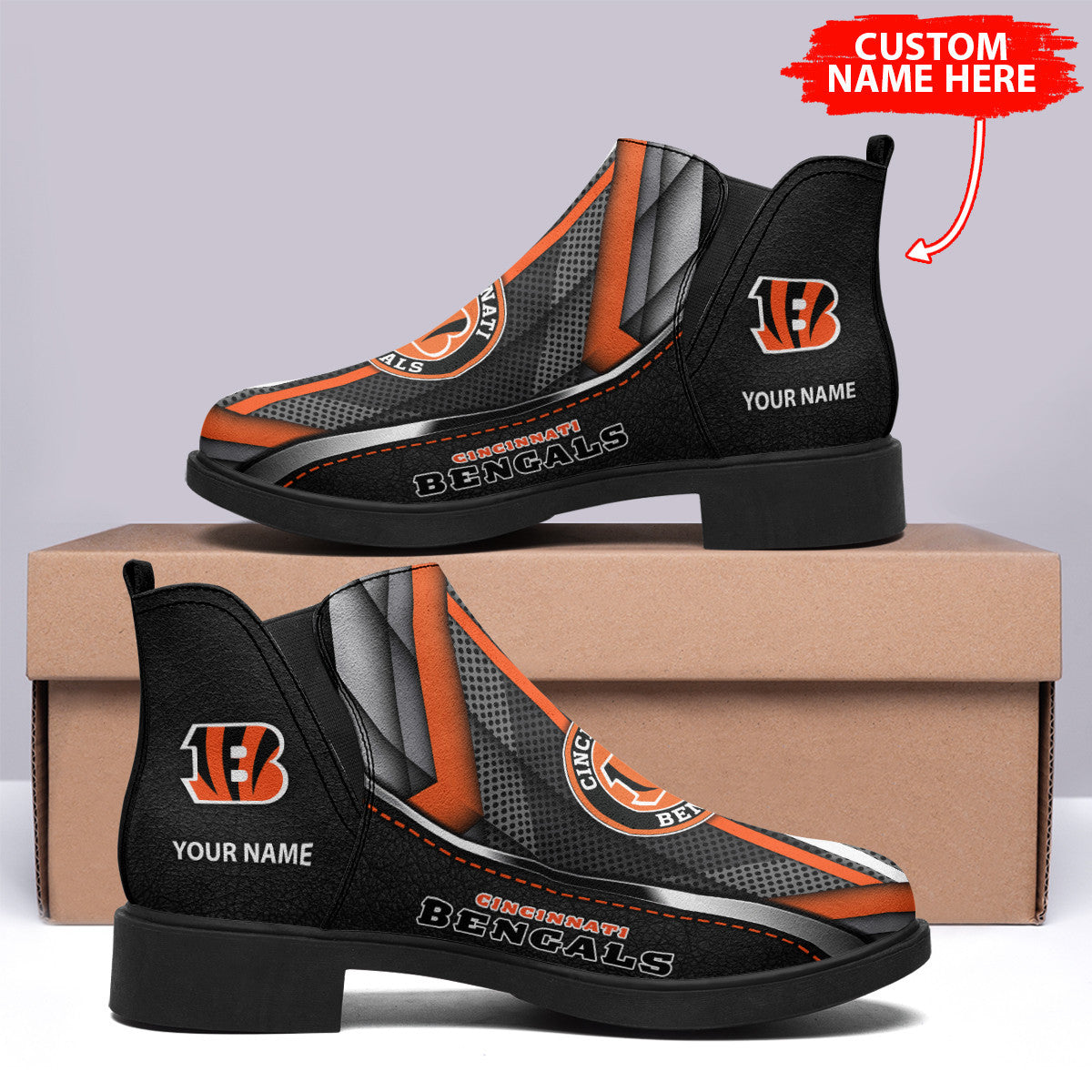 Cincinnati Bengals Personalized Comfort & Fashion Short Boots BG112