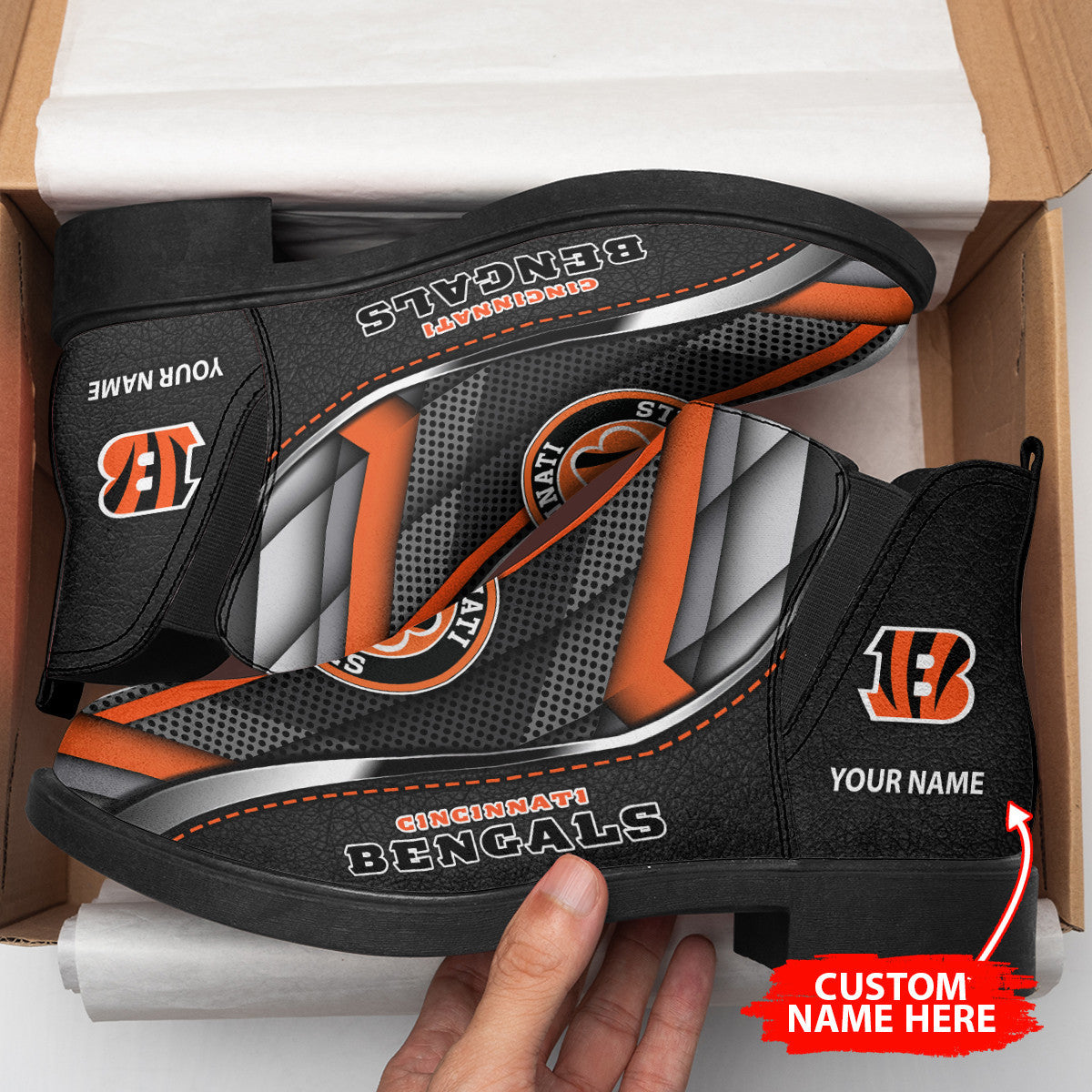 Cincinnati Bengals Personalized Comfort & Fashion Short Boots BG112