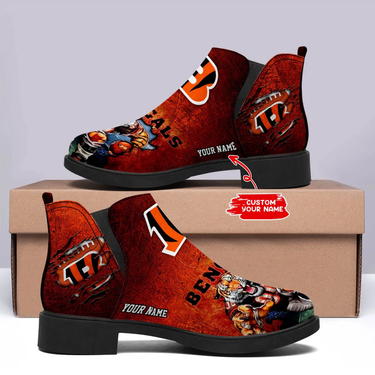 Cincinnati Bengals Personalized Comfort & Fashion Short Boots BG27