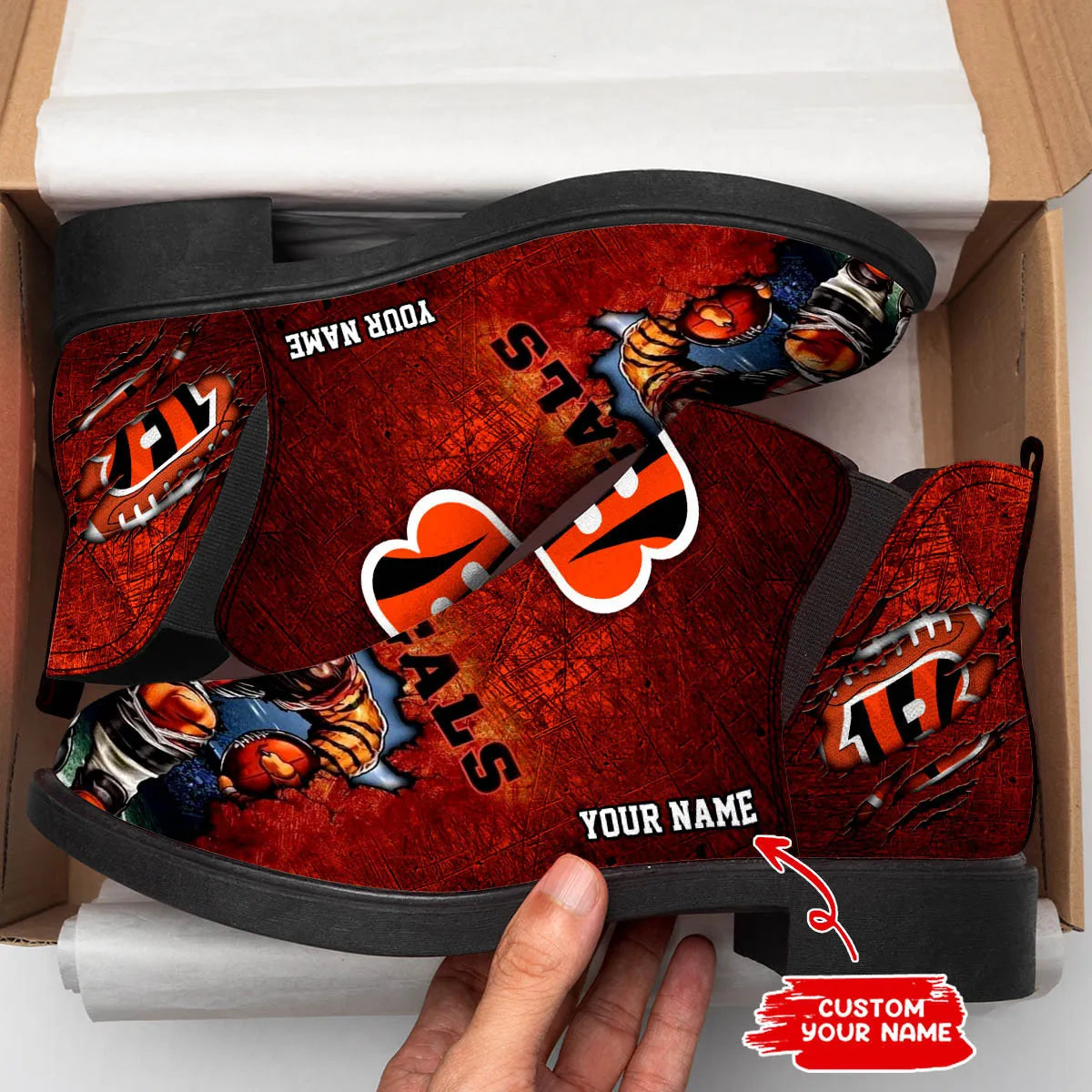 Cincinnati Bengals Personalized Comfort & Fashion Short Boots BG27