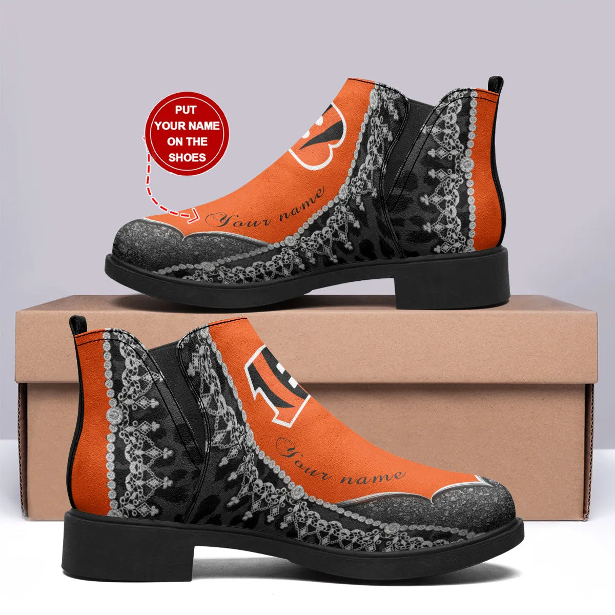 Cincinnati Bengals Personalized Comfort & Fashion Short Boots BG36