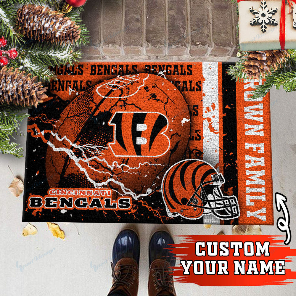 Cincinnati Bengals Personalized Doormat BG07