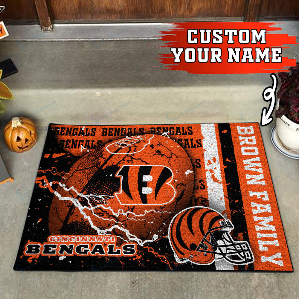 Cincinnati Bengals Personalized Doormat BG07