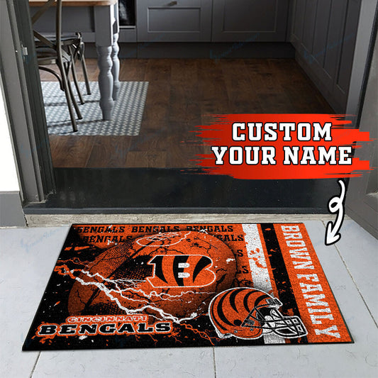 Cincinnati Bengals Personalized Doormat BG07