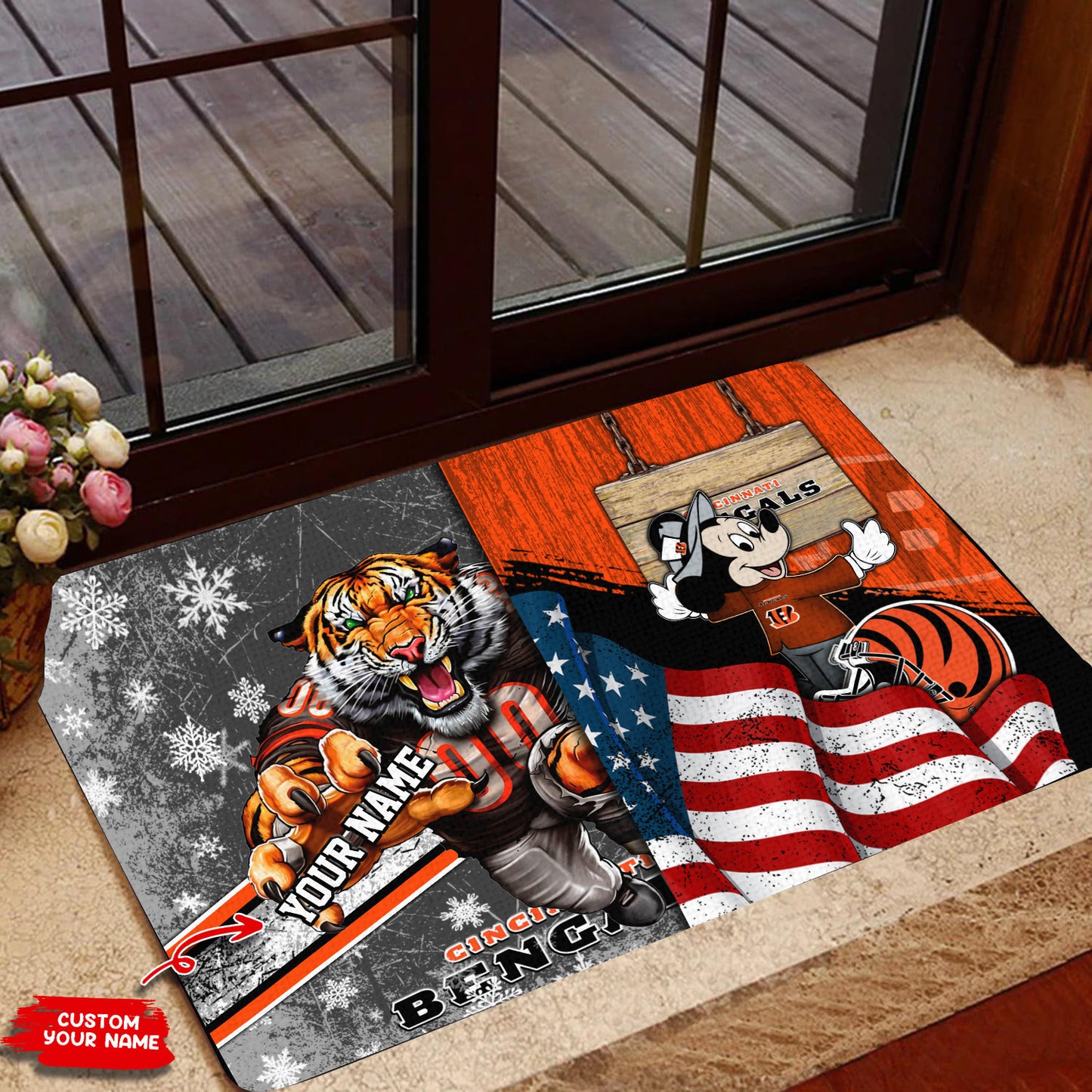 Cincinnati Bengals Personalized Doormat BG105