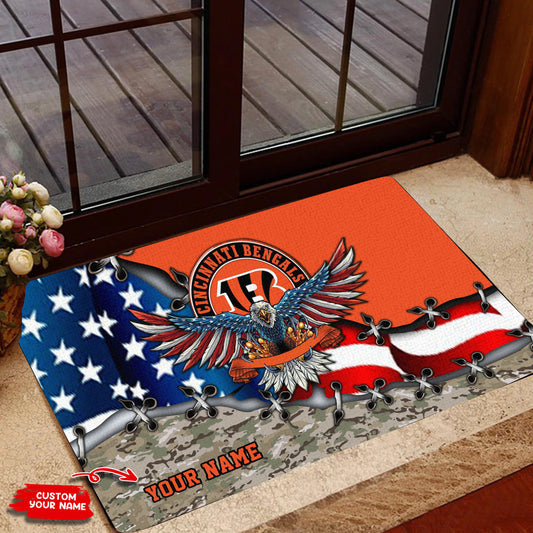 Cincinnati Bengals Personalized Doormat BG108