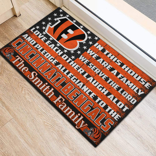 Cincinnati Bengals Personalized Doormat BG290