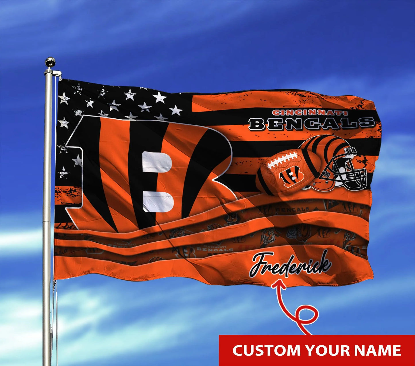 Cincinnati Bengals Personalized Flag 06
