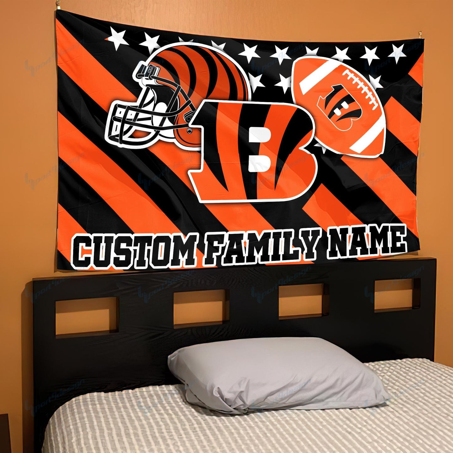 Cincinnati Bengals Personalized Flag 70