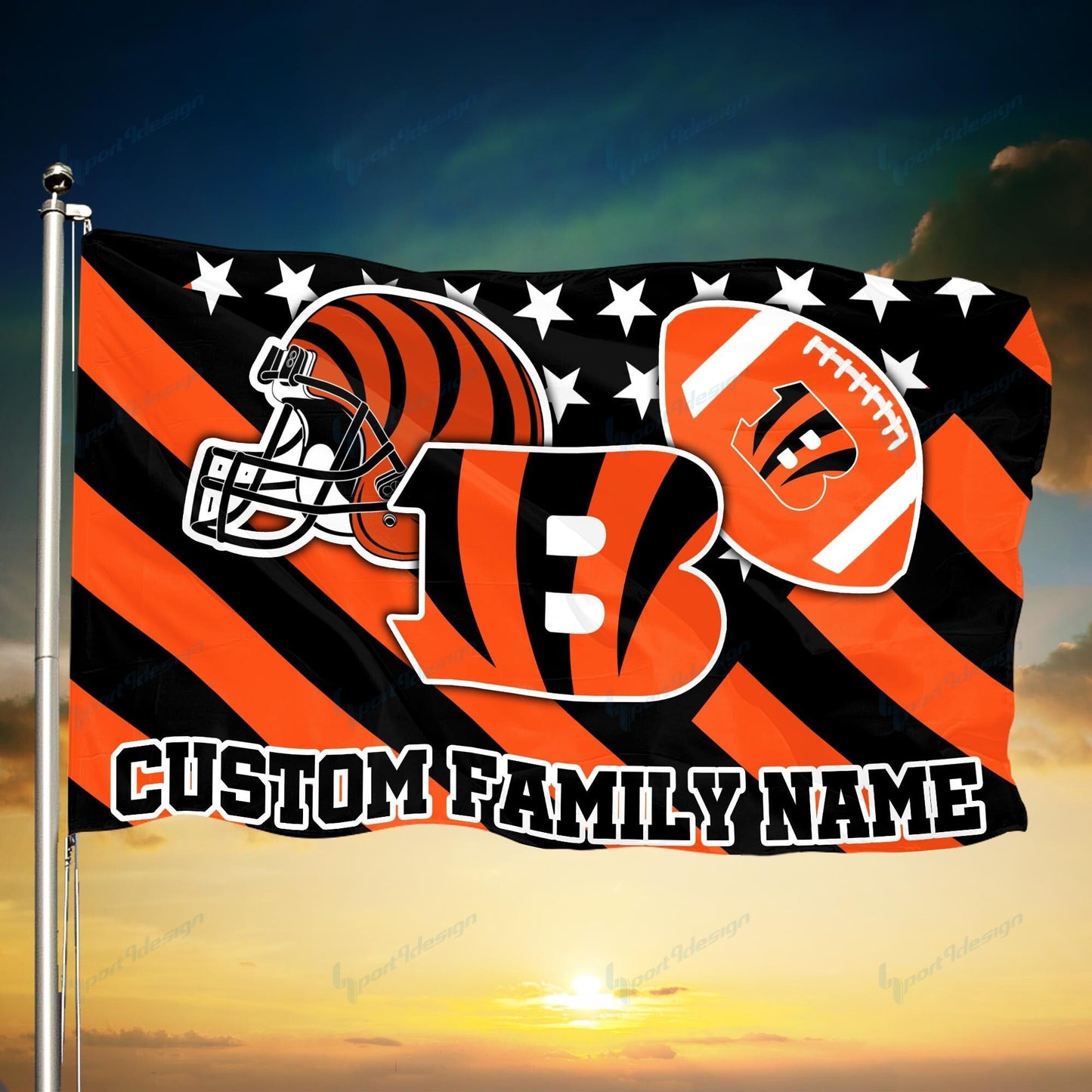 Cincinnati Bengals Personalized Flag 70