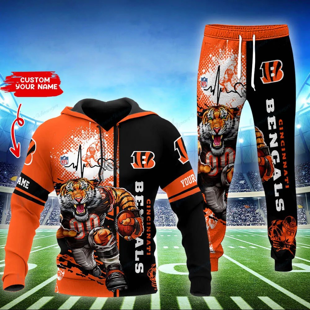 Cincinnati Bengals Personalized Hoodie and Jogger Set Hoodie BG857
